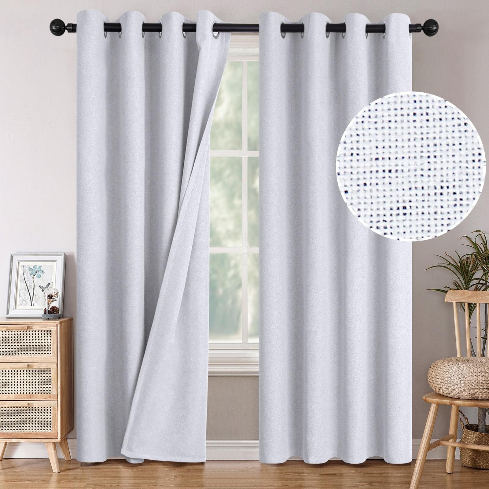 BGment Curtains Custom Linen 100% Blackout Grommet Textured Thermal In