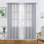 BGment Curtains Custom Faux Linen Striped  White Light Filtering Sheer Curtains Single Panel
